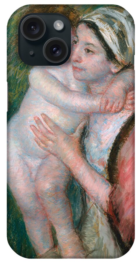American Art iPhone Case featuring the pastel Mother and Child, 1914 by Mary Cassatt