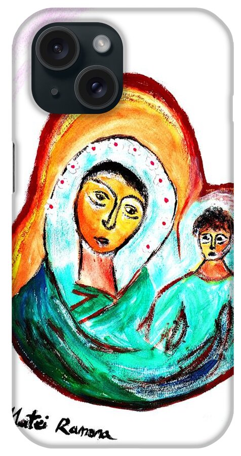 Mother iPhone Case featuring the painting Mother and Child by Ramona Matei