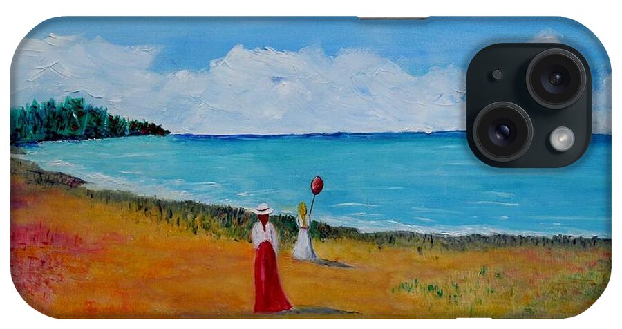 Mother And Daughter iPhone Case featuring the painting Mother and daughter by Marilyn McNish