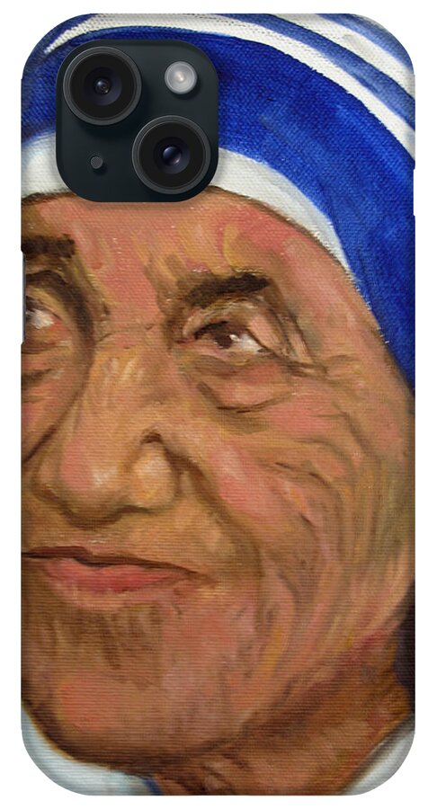 Mother Theresa iPhone Case featuring the painting Mother Theresa by Asha Sudhaker Shenoy