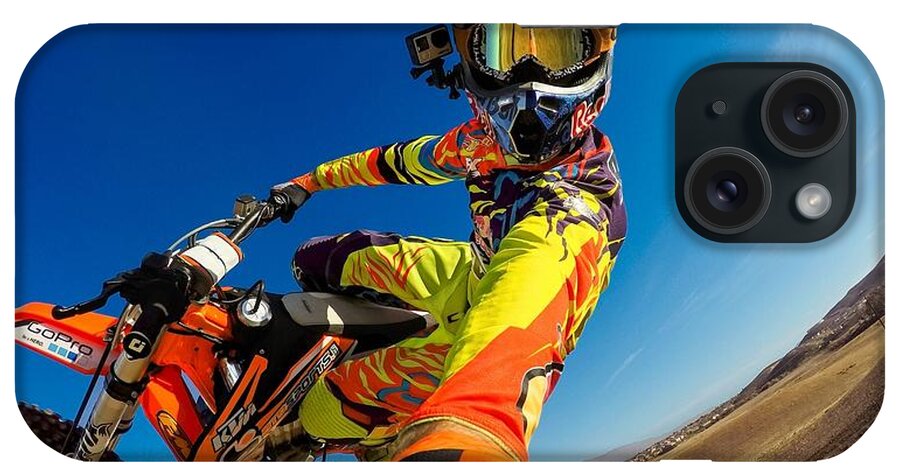 Motocross iPhone Case featuring the digital art Motocross by Maye Loeser