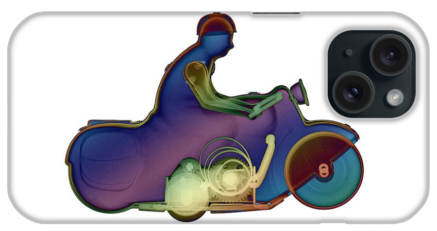 Tin Toy Motorcycle X-ray Art Photography iPhone Case featuring the photograph Motorcycle X-ray No.1 by Roy Livingston