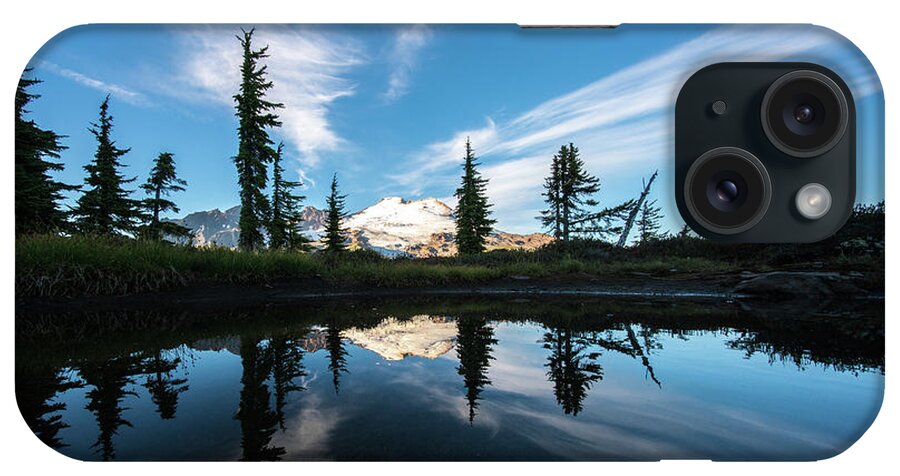 Mountains iPhone Case featuring the photograph Mount Baker Cloudscape Reflection by Mike Reid