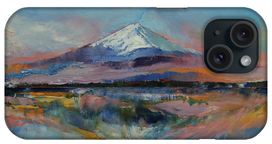 Mount Fuji iPhone Case featuring the painting Mount Fuji by Michael Creese