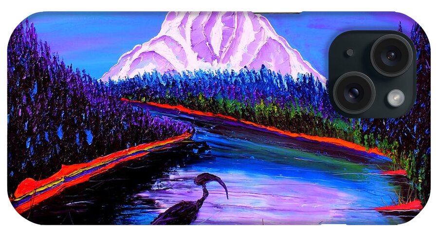 iPhone Case featuring the painting Mount Hood At Dusk #42 by James Dunbar