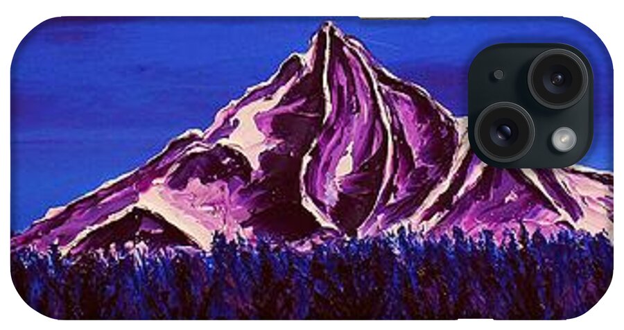  iPhone Case featuring the painting Mount Hood At Dusk #48 by James Dunbar