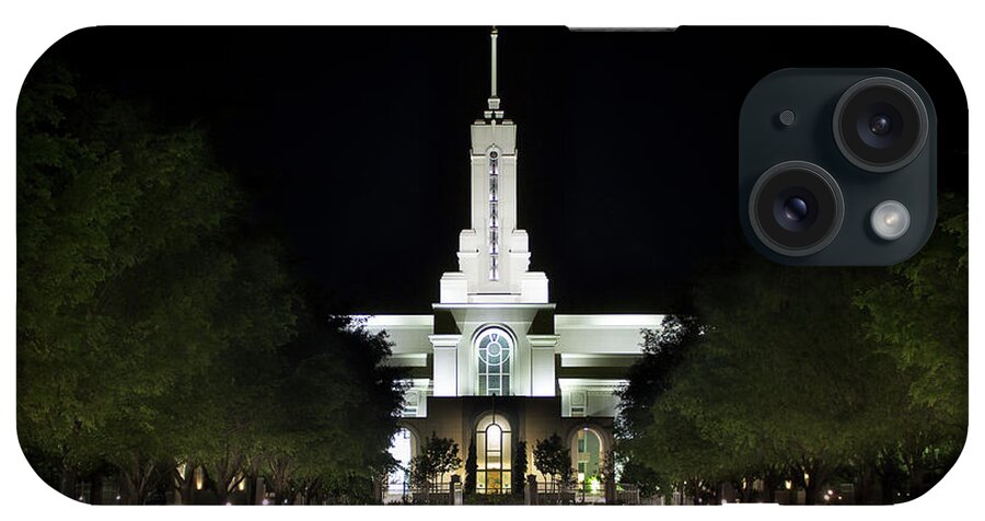 K. Bradley Washburn iPhone Case featuring the photograph Mount Timpanogos Temple at Night by K Bradley Washburn