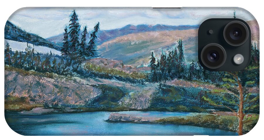Mountain iPhone Case featuring the painting Mountain Lake by Mary Benke