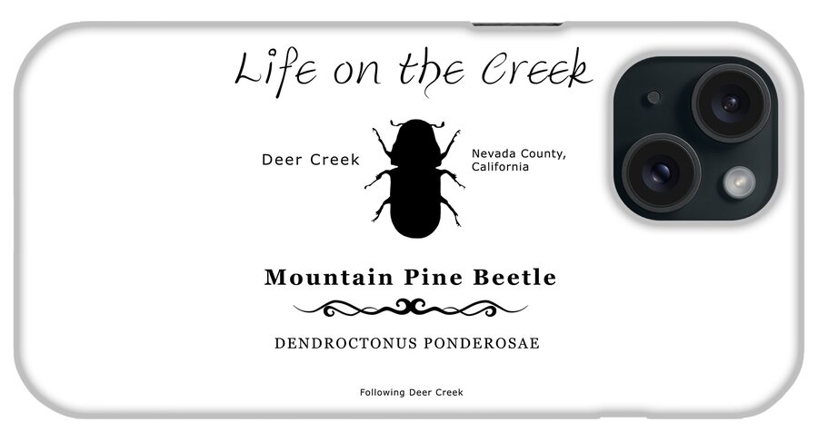 Bark Beetle iPhone Case featuring the digital art Mountain Pine Beetle black on white by Lisa Redfern