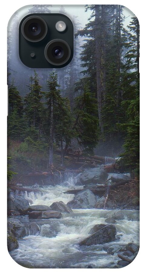 Abstract iPhone Case featuring the digital art Mountain Stream Two by Lyle Crump