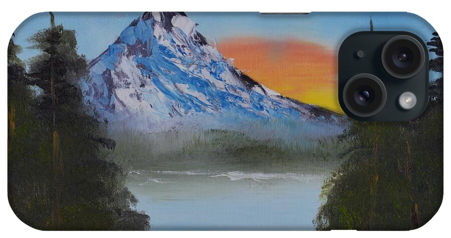 Mountain Sunset iPhone Case featuring the painting Mountain Sunset by Jacob Kimmig