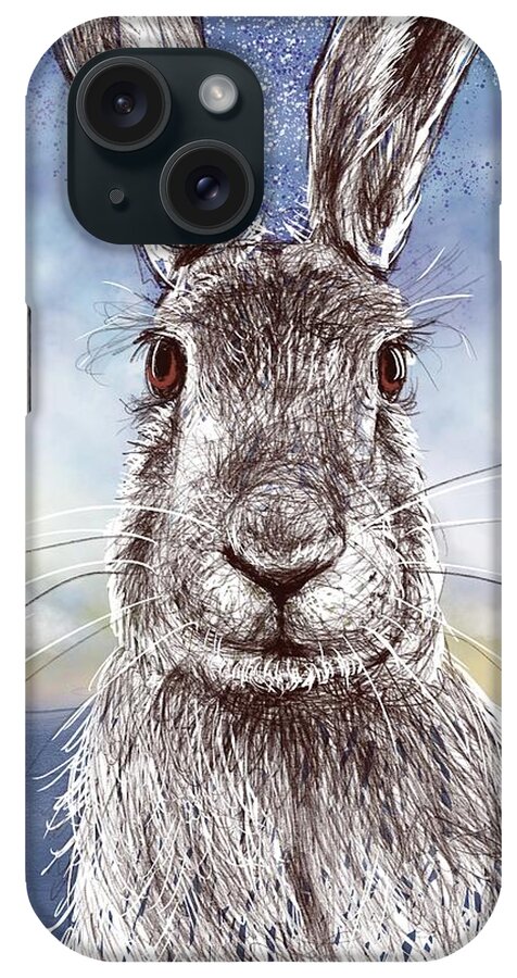 Bunny iPhone Case featuring the digital art Mr. Rabbit by AnneMarie Welsh