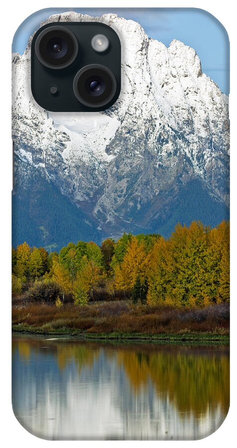 Mt iPhone Case featuring the photograph Mt Moran from Ox Bow Bend by Gary Langley