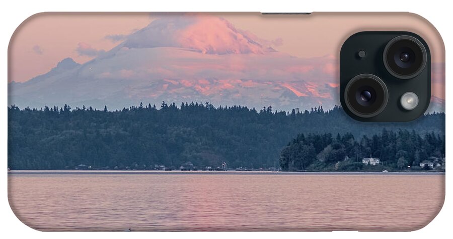 Manchester Washington iPhone Case featuring the photograph Mt. Rainier at Sunset by E Faithe Lester