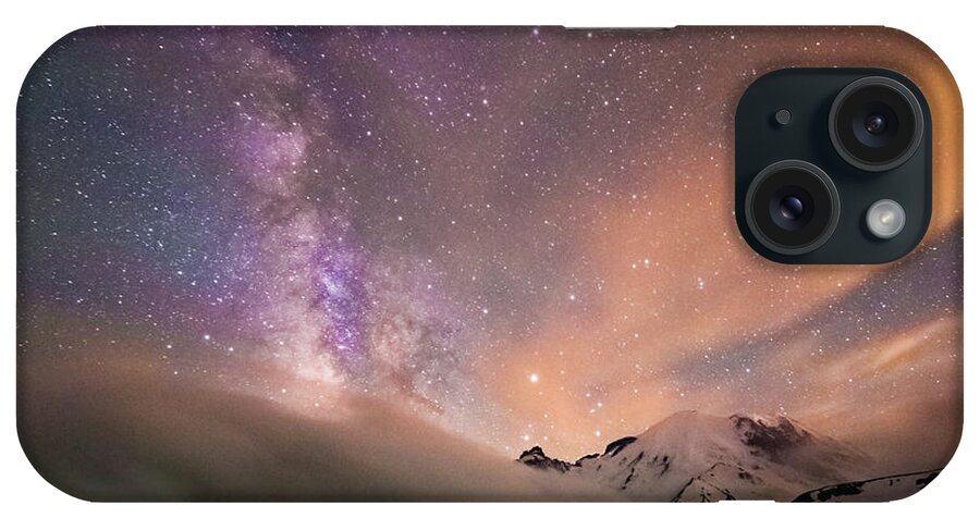 Mt. Rainier National Park iPhone Case featuring the photograph Mt. Rainier Milky Way 1 AM by Joe Kopp