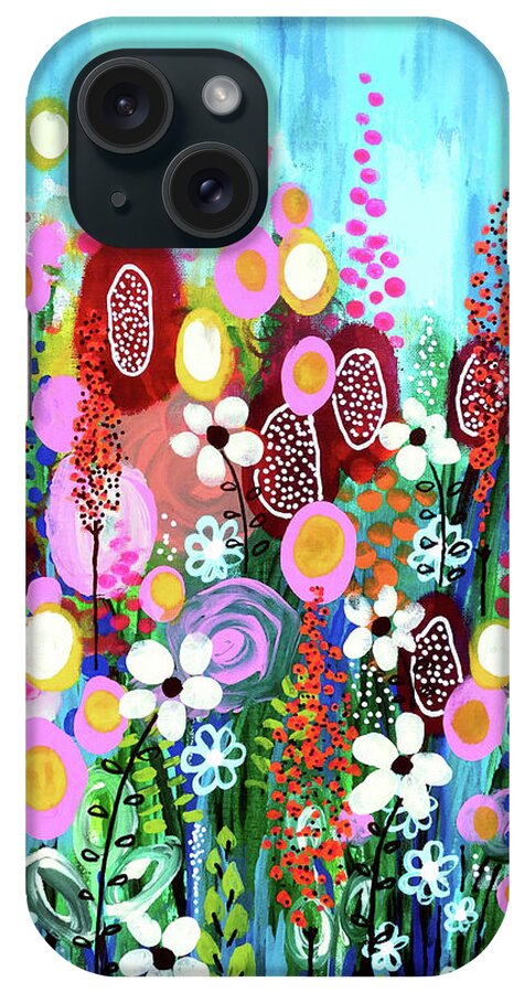 Flowers iPhone Case featuring the painting Mudita by Robin Mead