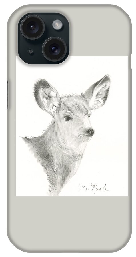 Deer iPhone Case featuring the drawing Mule Deer by Marsha Karle
