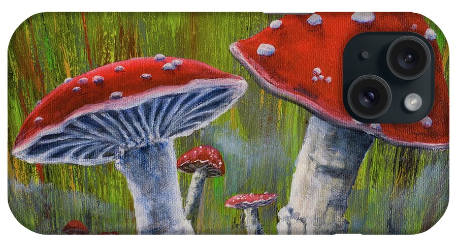 Mushrooms iPhone Case featuring the painting Mushrooms by Wayne Enslow