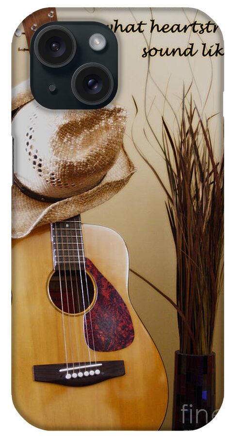 Guitar iPhone Case featuring the digital art Music is What Heartstrings Sound Like by Cathy Beharriell