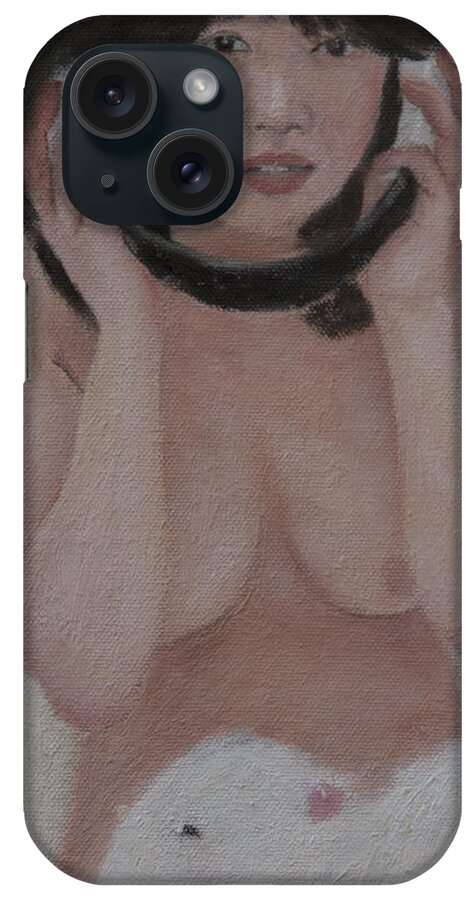 Nude iPhone Case featuring the painting Music lover by Masami Iida