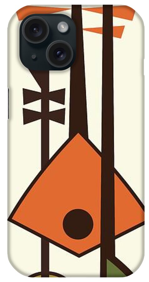 Mid Century Modern iPhone Case featuring the digital art Musical Instruments 2 by Donna Mibus