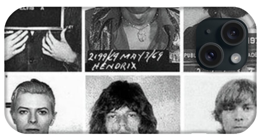 Jimi Hendrix iPhone Case featuring the photograph Musical Mug Shots Three Legends Very Large Original Photo 6 by Tony Rubino