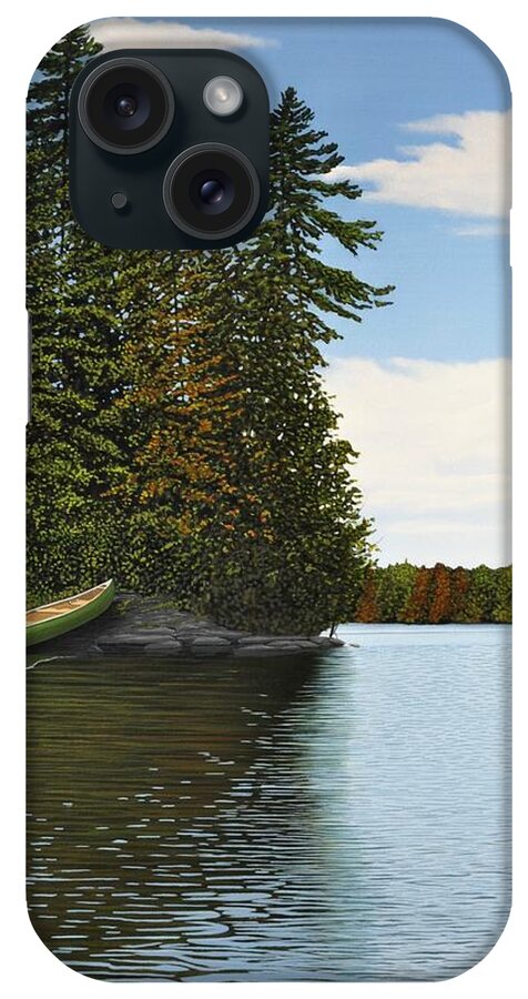 Rocks iPhone Case featuring the painting Muskoka Shores by Kenneth M Kirsch