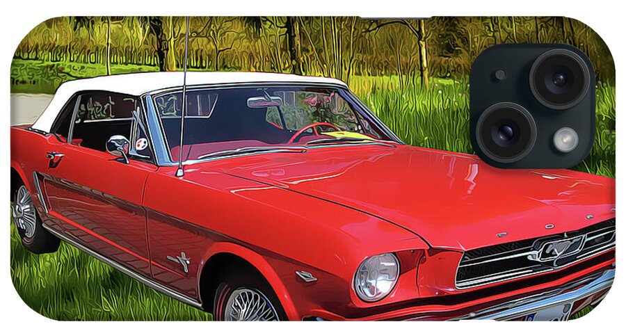 Mustang iPhone Case featuring the painting Mustang by Harry Warrick