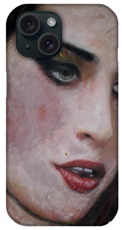 Amy Winehouse iPhone Case featuring the painting My Beloved Amy by Sam Shaker