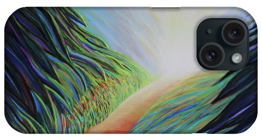  iPhone Case featuring the painting My Childhood in Nature by Polly Castor