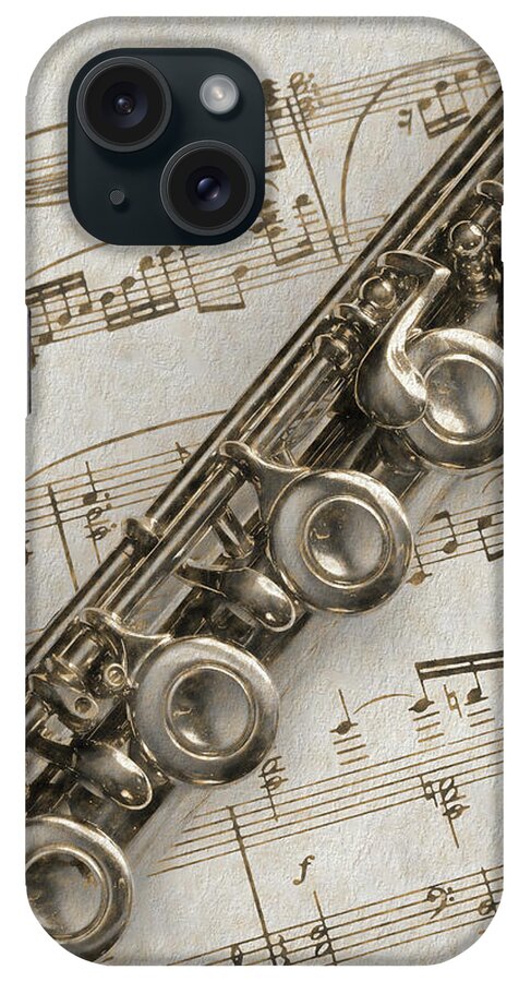 Flute iPhone Case featuring the photograph My Flute Photo Sketch by Mary Bedy