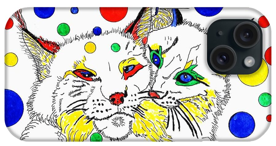 Color Cats iPhone Case featuring the painting My Friend by Connie Valasco