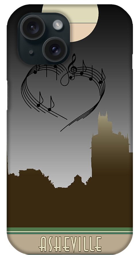 Asheville iPhone Case featuring the digital art My Heart Sings of Asheville by John Haldane