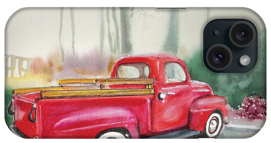 Old Truck iPhone Case featuring the painting My old chevy by Bobby Walters