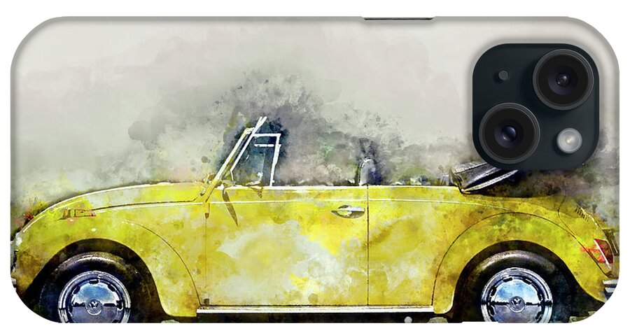 My Yellow Bug iPhone Case featuring the painting My Yellow Bug by Jon Neidert