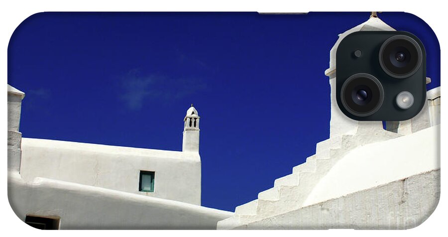 Architecture iPhone Case featuring the photograph Mykonos Greece Architectual Line 5 by Bob Christopher