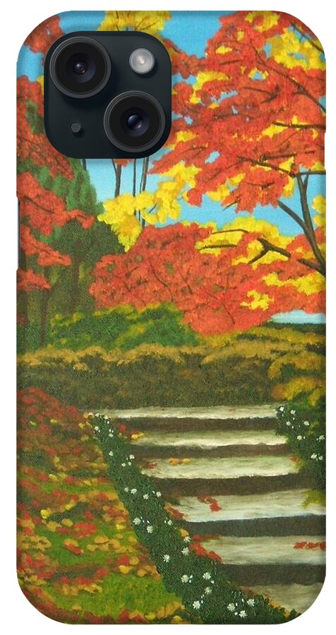 Fall Landscape iPhone Case featuring the painting Mystery Walk by Brandy House