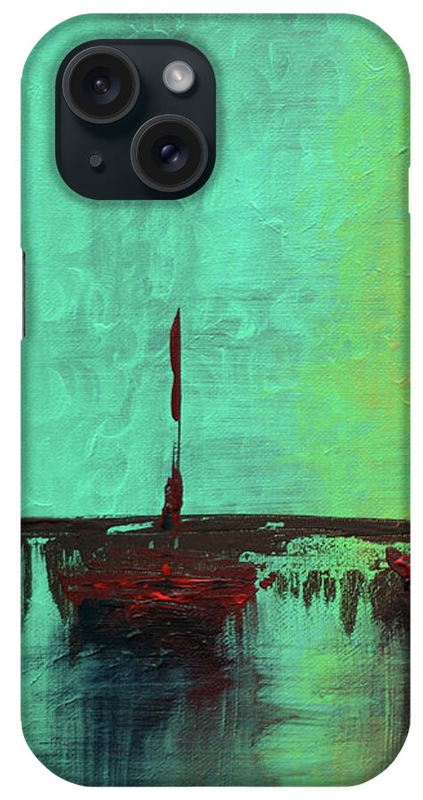 Keys iPhone Case featuring the painting Mystic Bay Triptych 1 of 3 by Ken Figurski