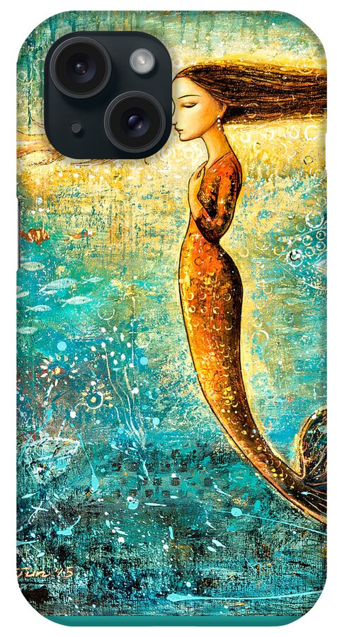 Mermaid Art iPhone Case featuring the painting Mystic Mermaid IV by Shijun Munns