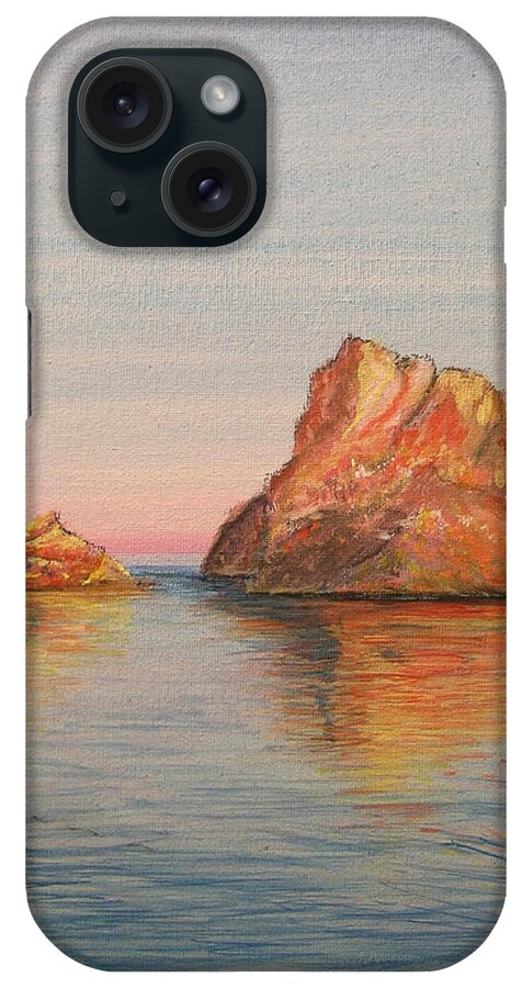 Island iPhone Case featuring the painting Mystical Island Es Vedra by Lizzy Forrester