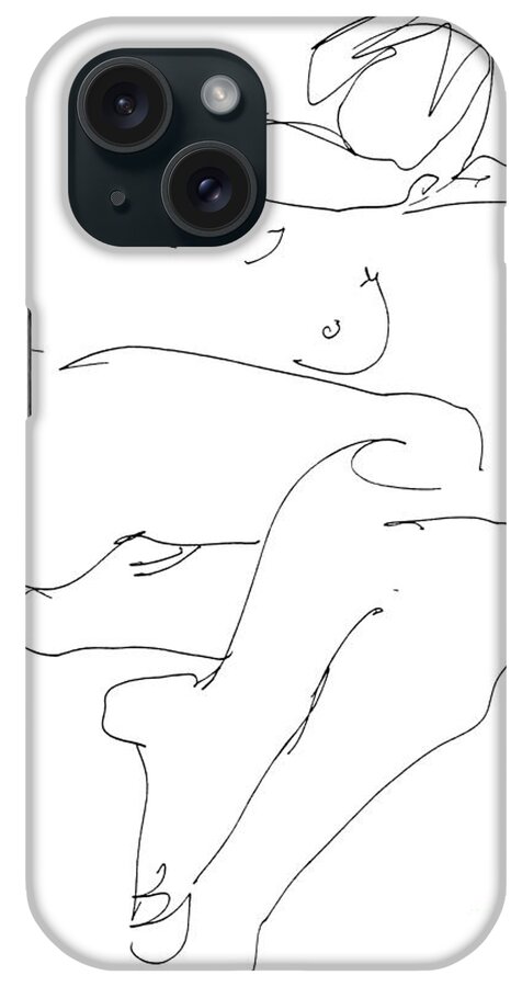 Female iPhone Case featuring the drawing Naked-Female-Art-21 by Gordon Punt