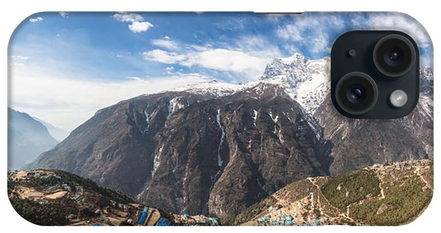 Everest Base Camp iPhone Case featuring the photograph Namche Bazar Panorama by Didier Marti