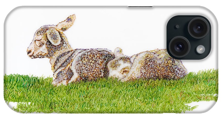 Woolyfrogarts iPhone Case featuring the mixed media Nap Time by Jan Killian
