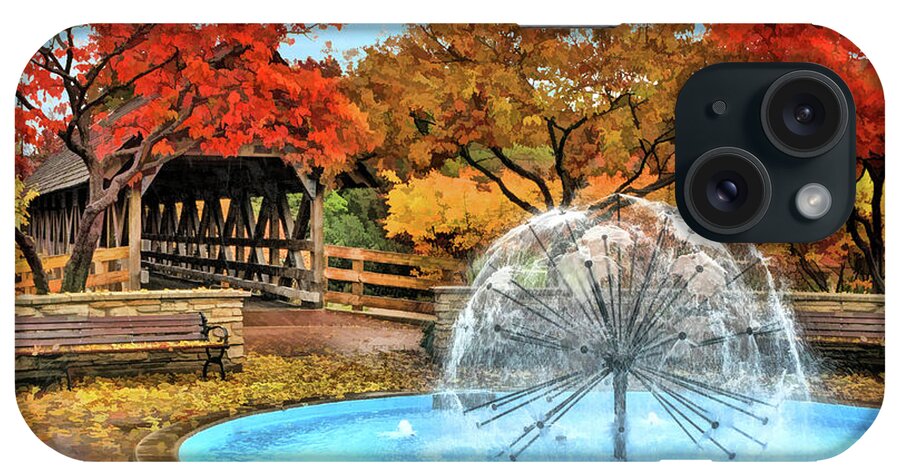 Naperville iPhone Case featuring the painting Naperville Dandelion Fountain by Christopher Arndt