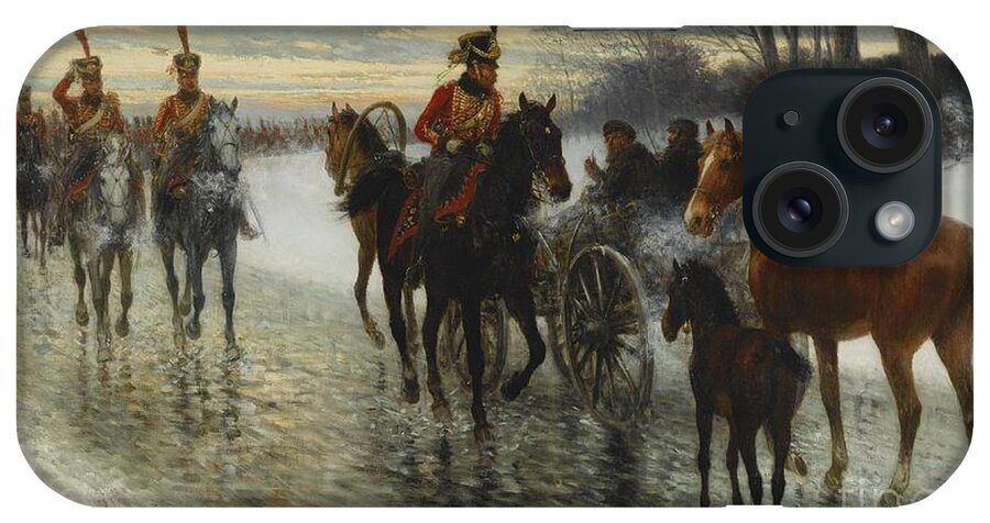 Jan Van Chelminski (polish iPhone Case featuring the painting Napoleonic campaign by MotionAge Designs