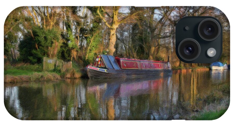 Landscape iPhone Case featuring the painting Narrow Boat on Wey Navigation - DWP416008 by Dean Wittle