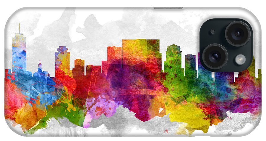 Nashville iPhone Case featuring the painting Nashville Tennessee Cityscape 13 by Aged Pixel