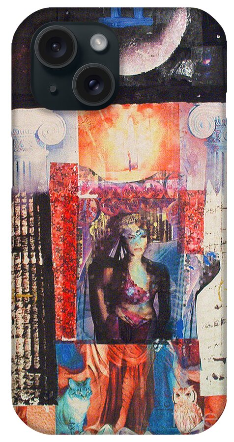 Mixed Media iPhone Case featuring the painting Natacha Tarot by Jeff Birr