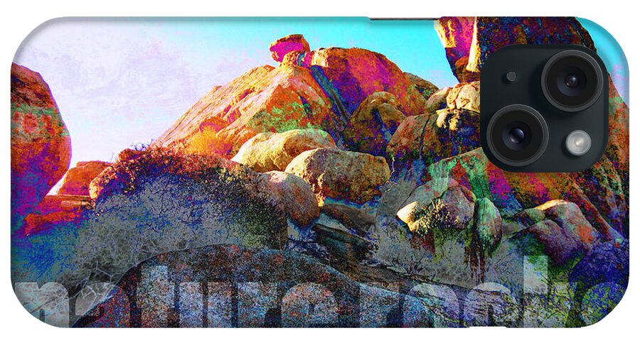Desert iPhone Case featuring the mixed media Nature Rocks Desert Landscape by John Fish