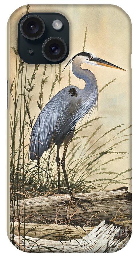 Heron iPhone Case featuring the painting Nature's Harmony by James Williamson